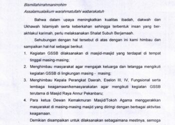 Plt Gubernur Riau Sampaikan Imbauan Semarakkan Gerakan Shalat Subuh Berjemaah