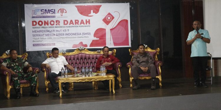 Semarakkan HUT Ke-7, SMSI Pohuwato Gelar Donor Darah